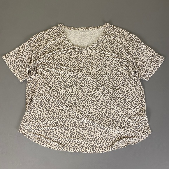 American Eagle Soft & Sexy Top Women's Size XL Leopard Print Short Sleeve - Picture 1 of 11